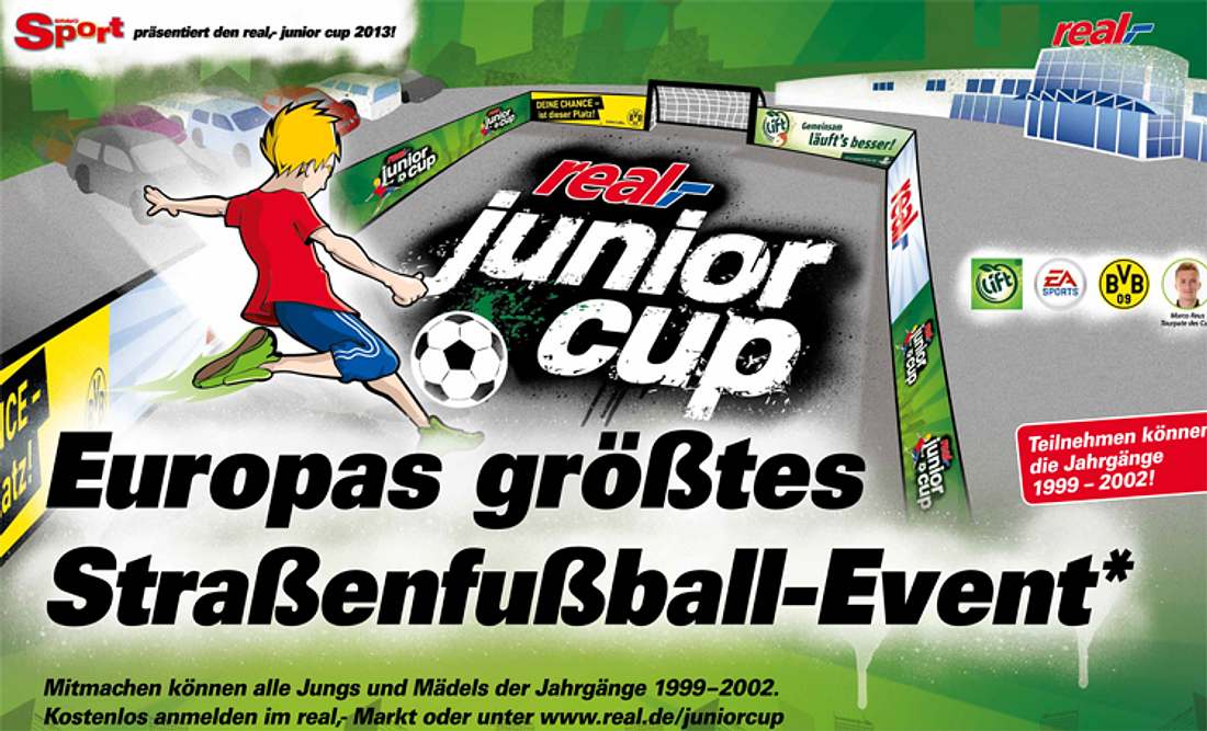 Mach mit beim real,- junior cup 2013! Mehr Infos unter www.real.de/juniorcup