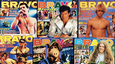 Bunte Collage zeigt diverse BRAVO-Cover aus unterschiedlichen Jahrzehnten.  - Foto: BRAVO