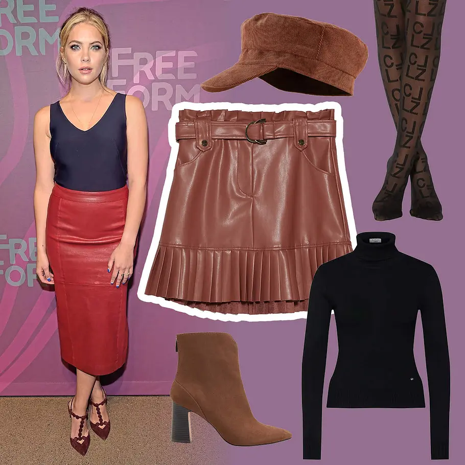 Ashley Benson im Leder-Look.