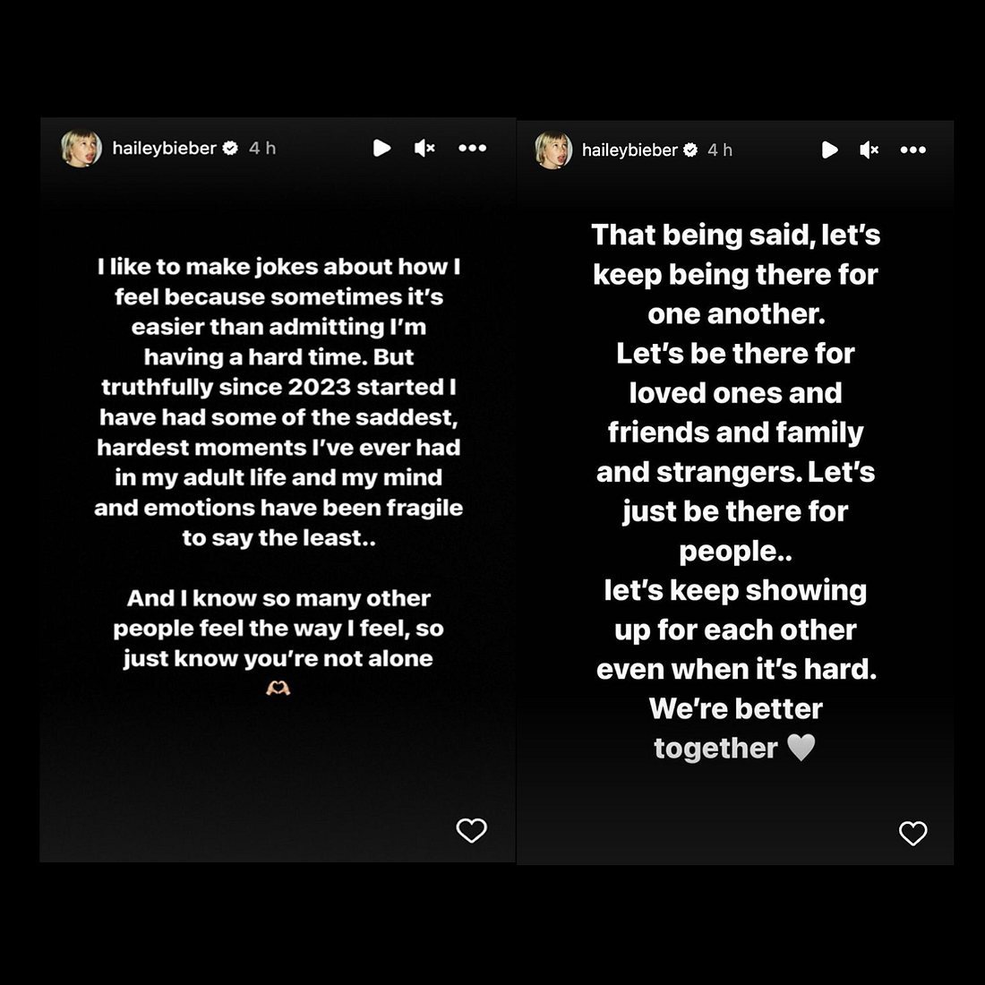Hailey Bieber Insta Story mir geht's schlecht Hailey Bieber Insta Story mir geht's schlecht