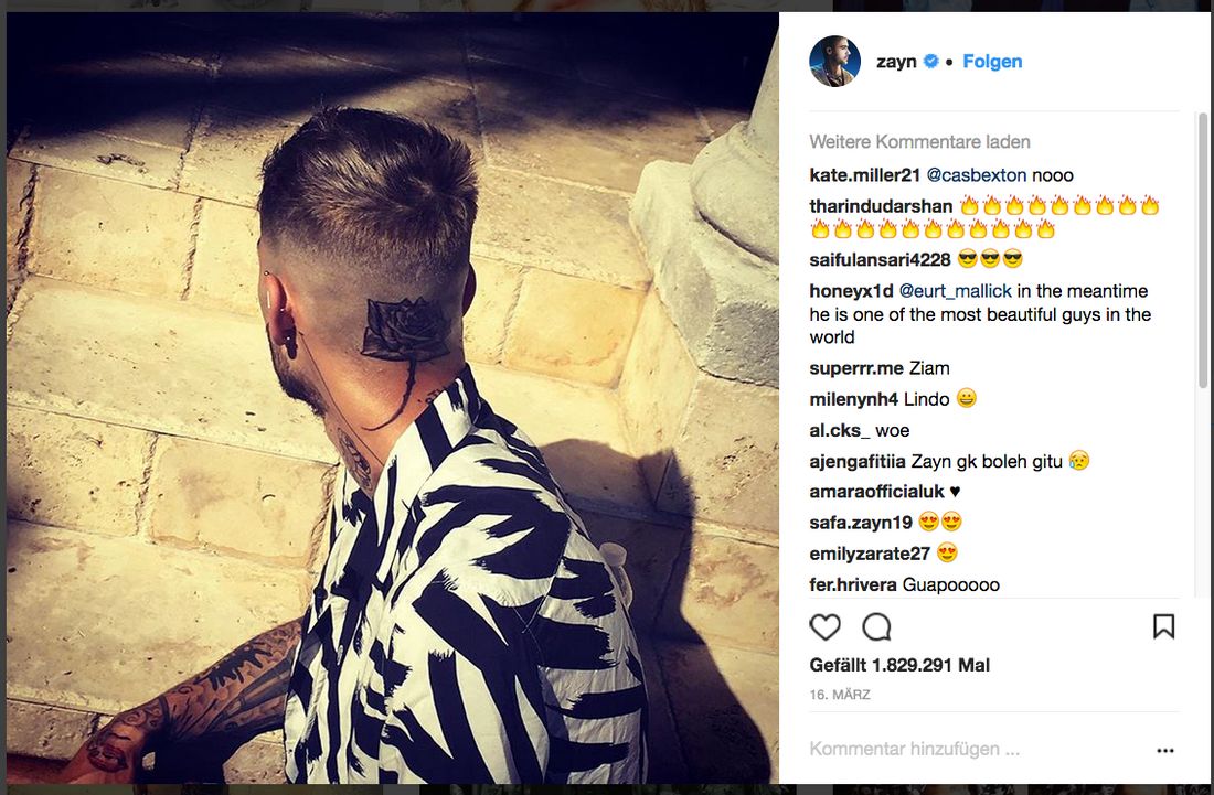 Zayn Malik Hat Ein Neues Tattoo Bilder Für Die Ewigkeit Stars Und Ihre Tattoos Bravo 