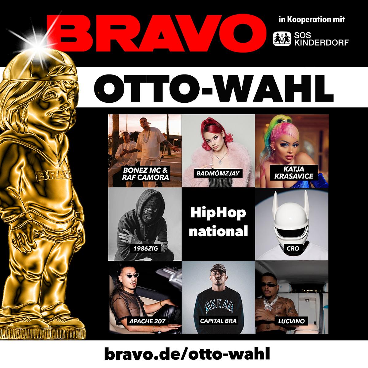 BRAVO Otto Wahl 2022 HipHop national nominierte