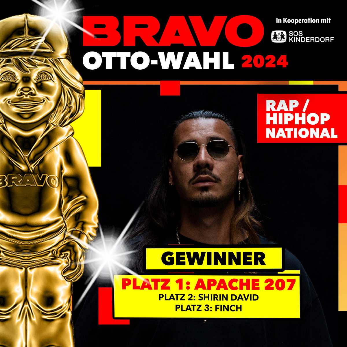 BRAVO Otto Wahl 2024: Rap national Apache 207