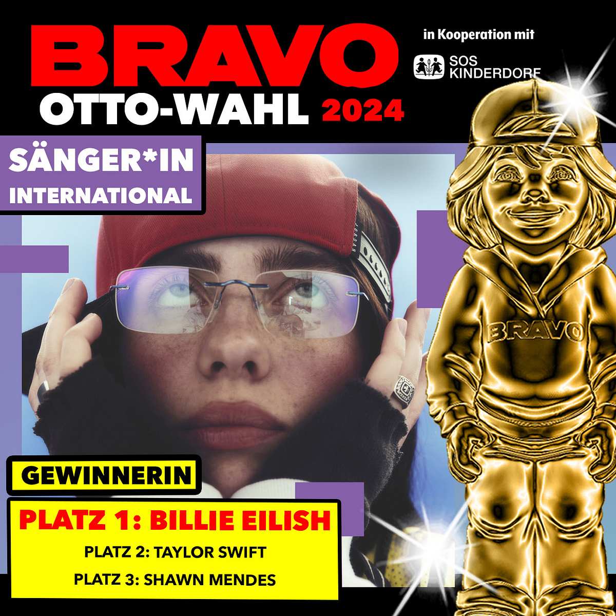 BRAVO Otto Wahl 2024: Sänger international Billie Eilish