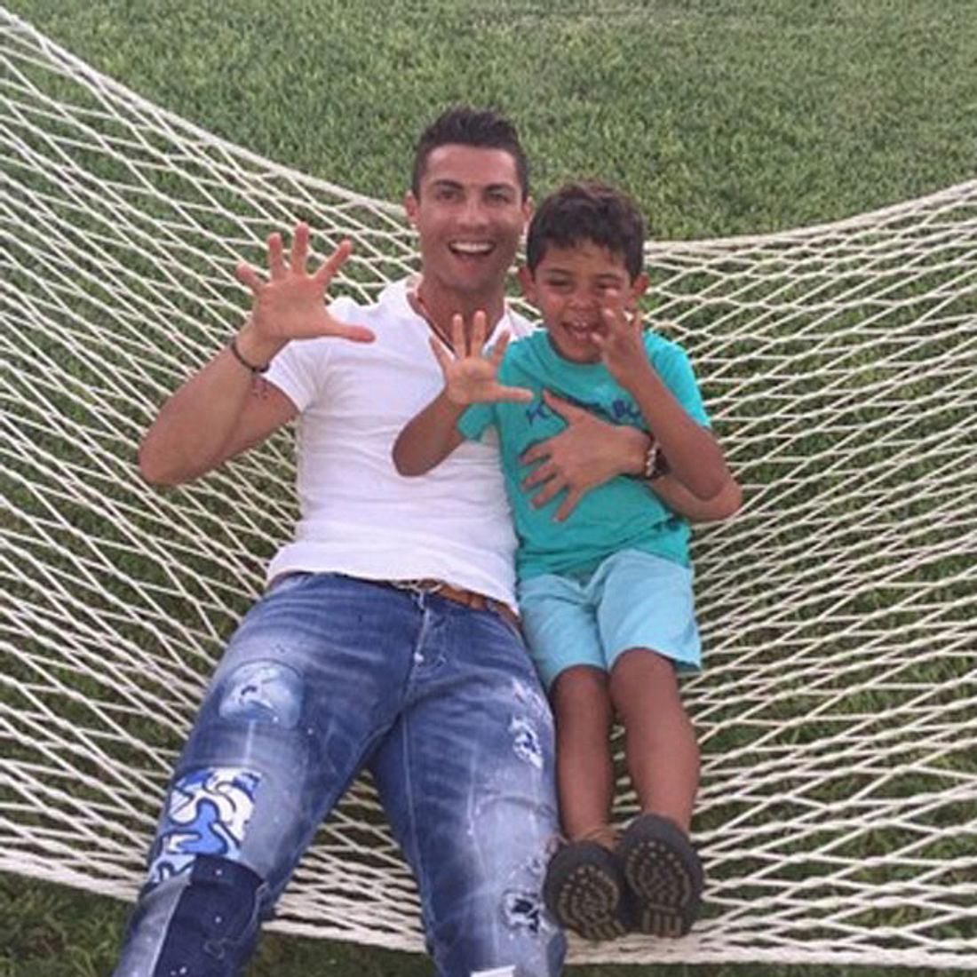 Cristiano Ronaldo und sein Sohn Cristiano Ronaldo jr.