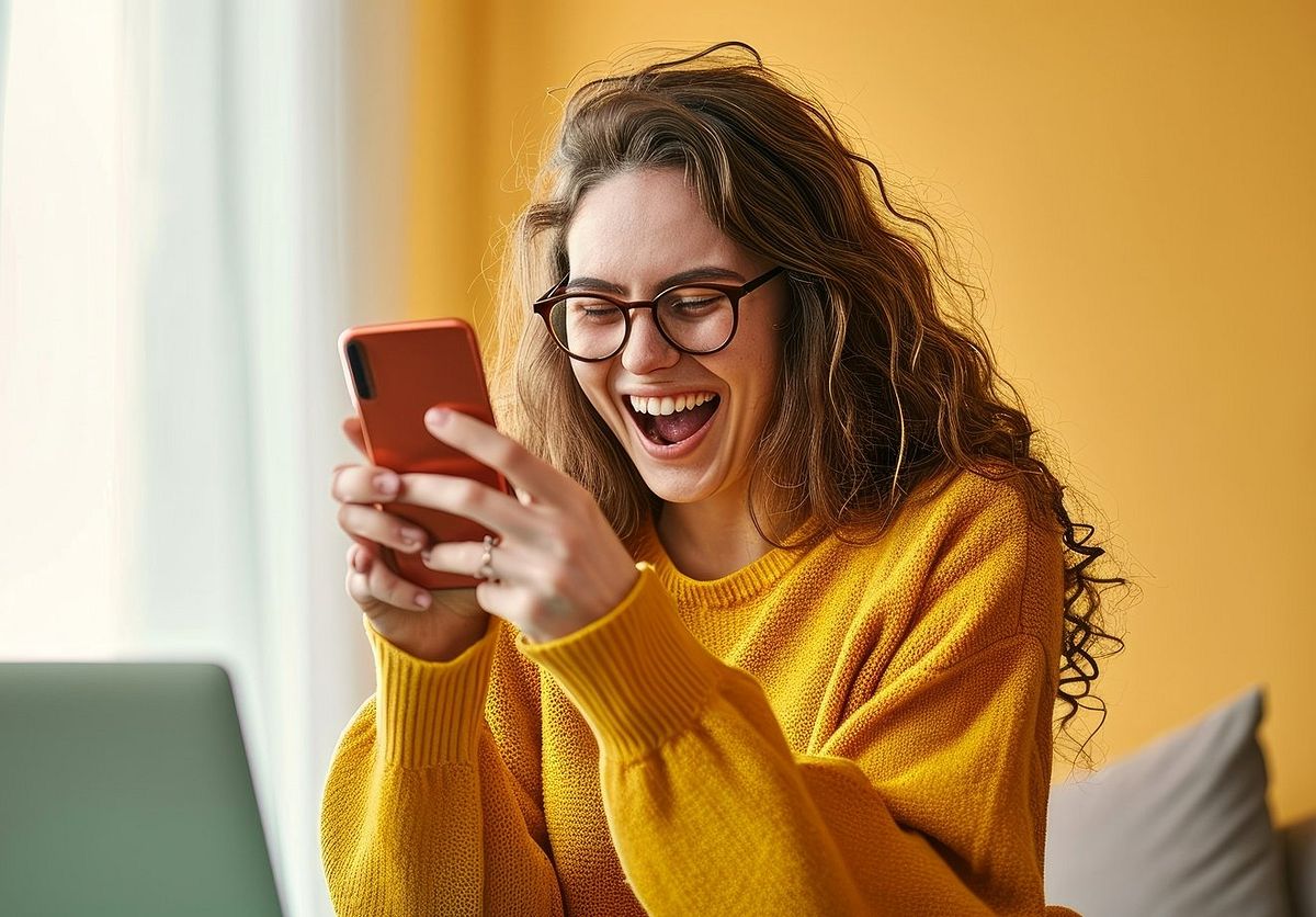 Frau mit Smartphone