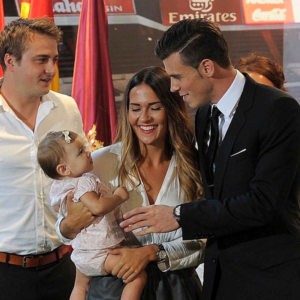 Gareth Bale mit seiner Partnerin Emma Rhys-Jones und der gemeinsamen Tochter Alba Violet.