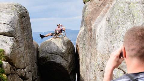 Kjeragbolten-Felsen in Norwegen