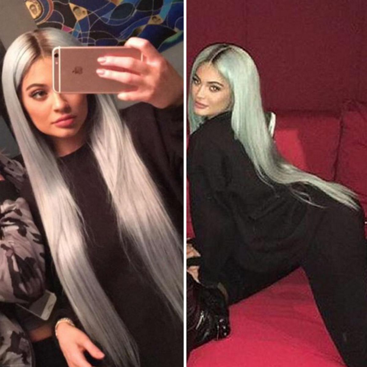 Kylie Jenner mit eisblauen Haaren