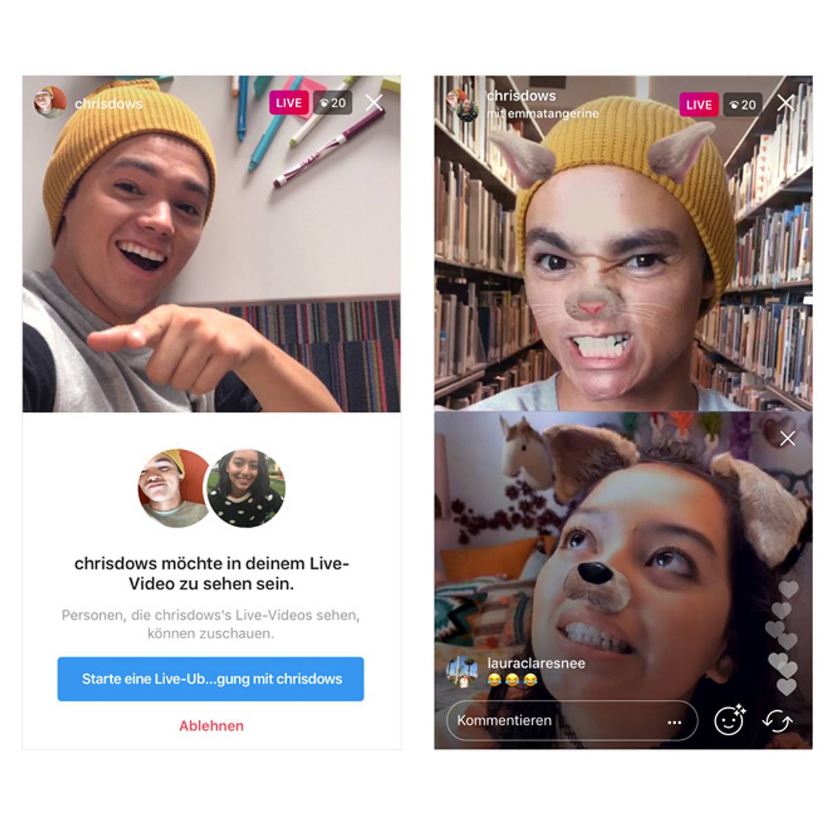 Instagram Update: So machst Du ein Live-Video mit Freunden!