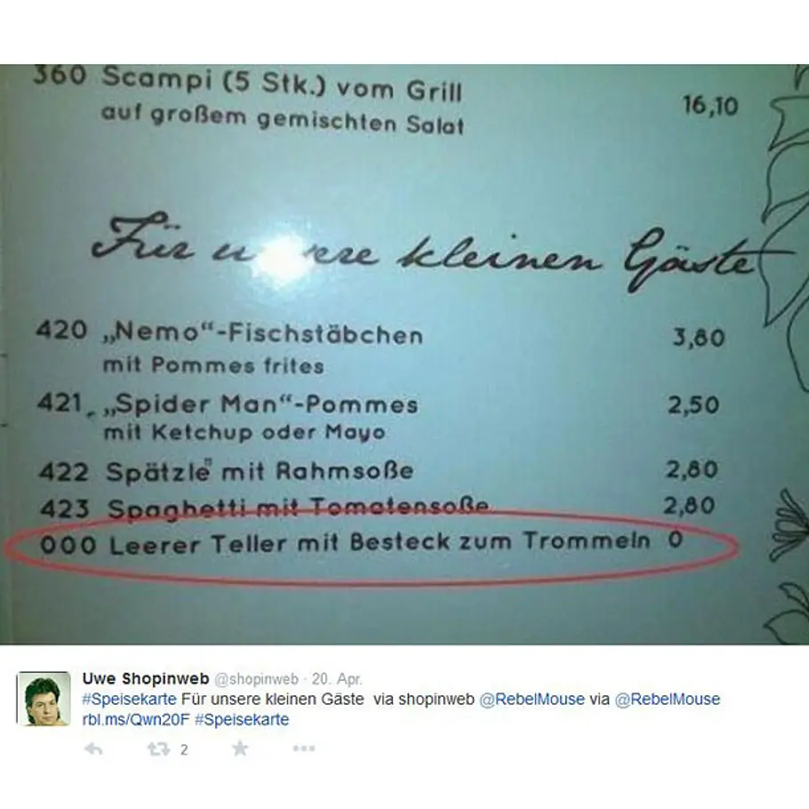Die 14 besten Speisekarten-Fails