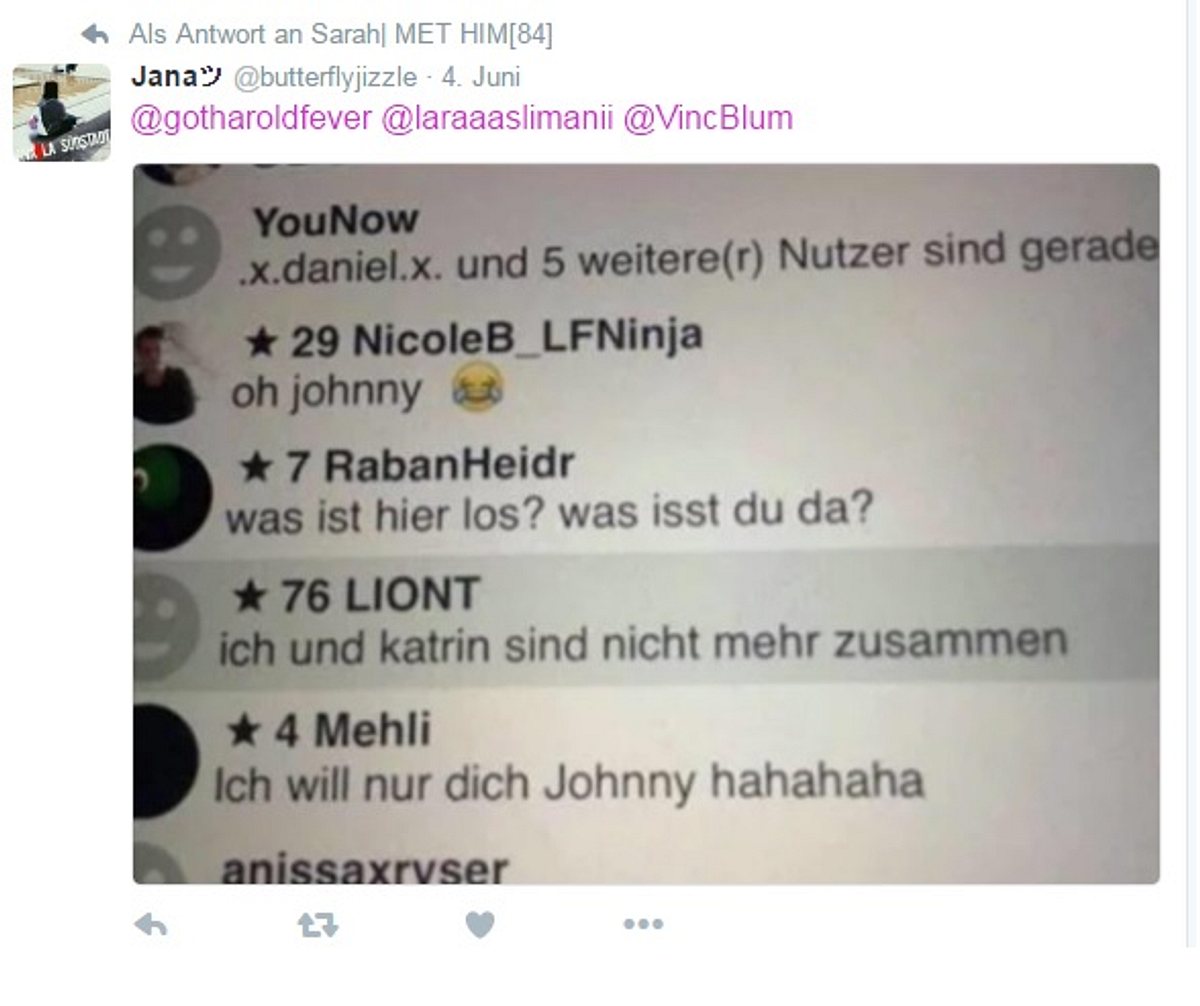 Hier bestätigt Liont die Trennung bei YouNow.