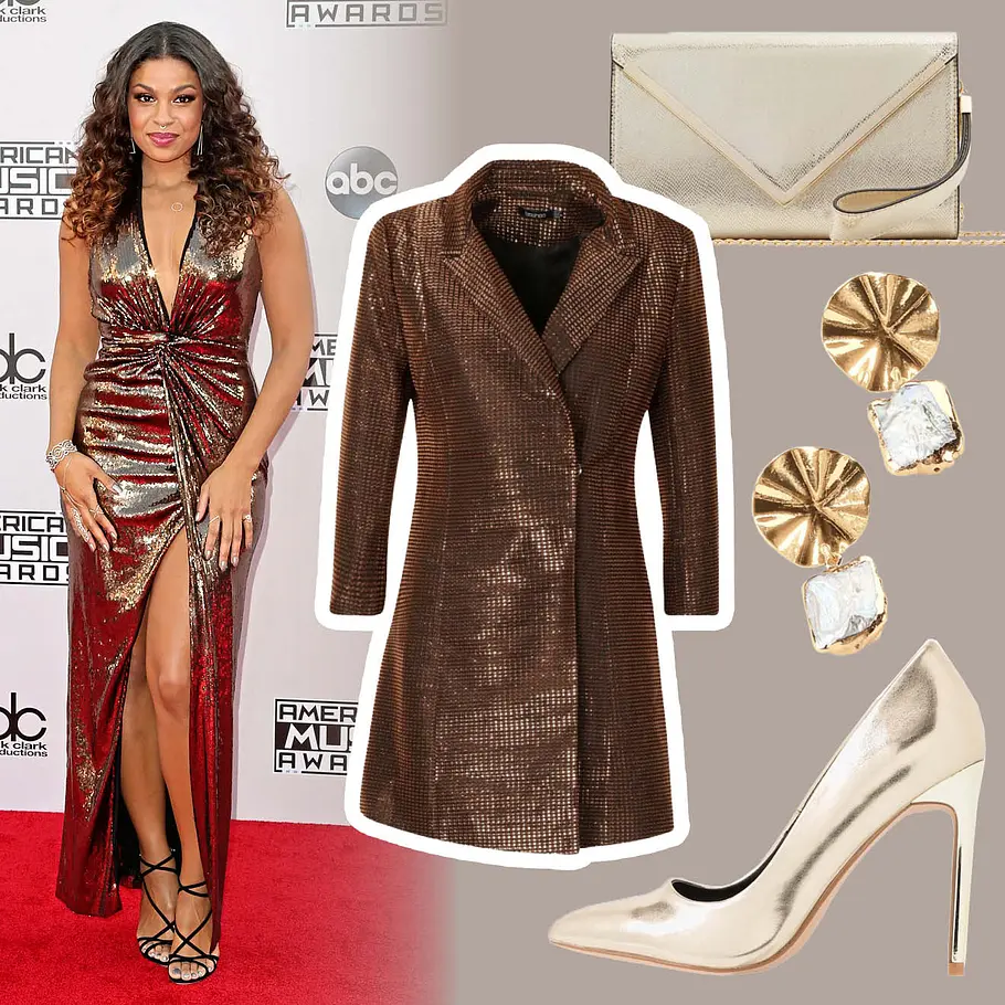 Silvester-Outfits im Metallic-Look: Das Metallic-Kleid.