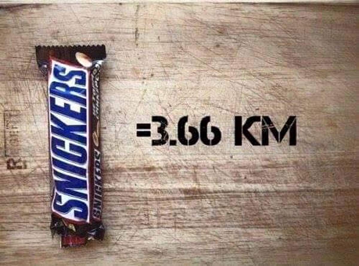 Für einen Snickers joggst Du 3,6 Km...