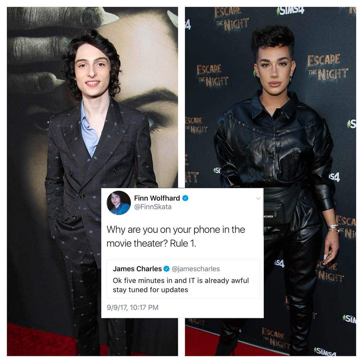 Star-Konter, die Hater zum Schweigen brachten Finn Wolfhard James Charles