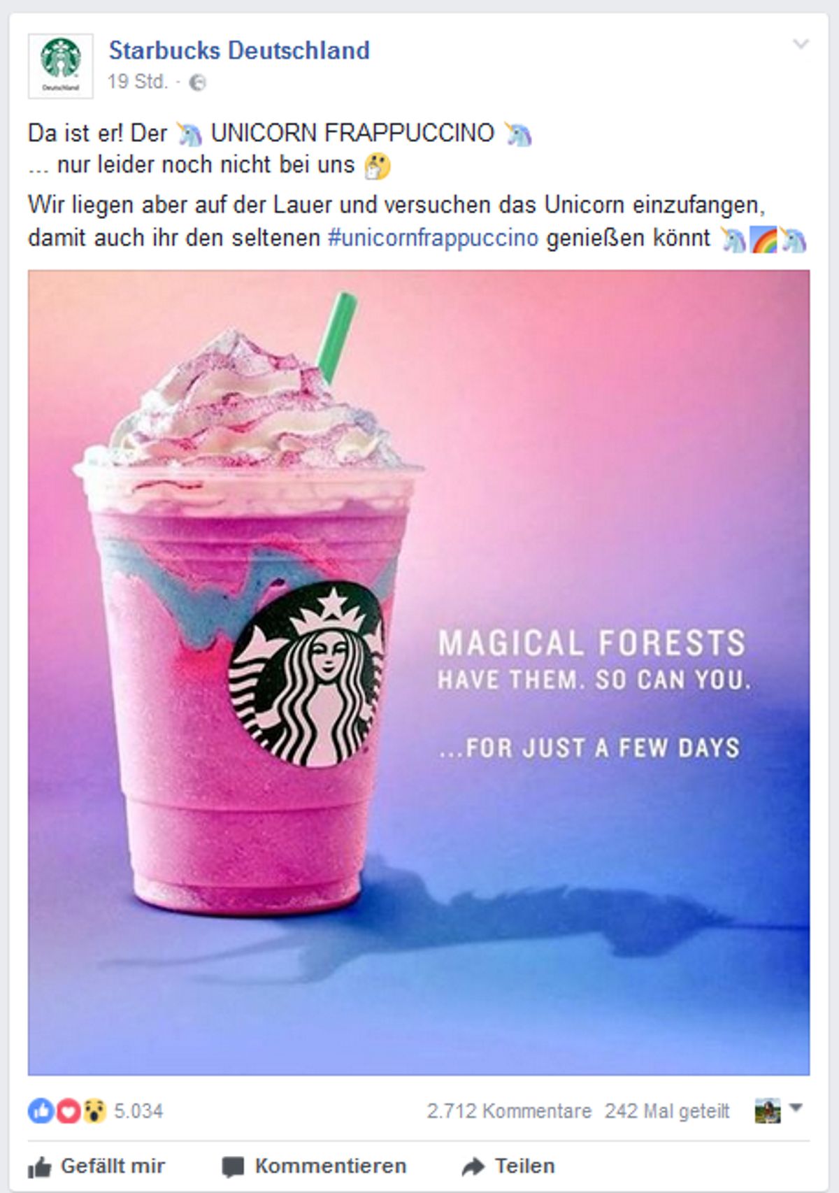 Starbucks Einhorn-Frappuccino