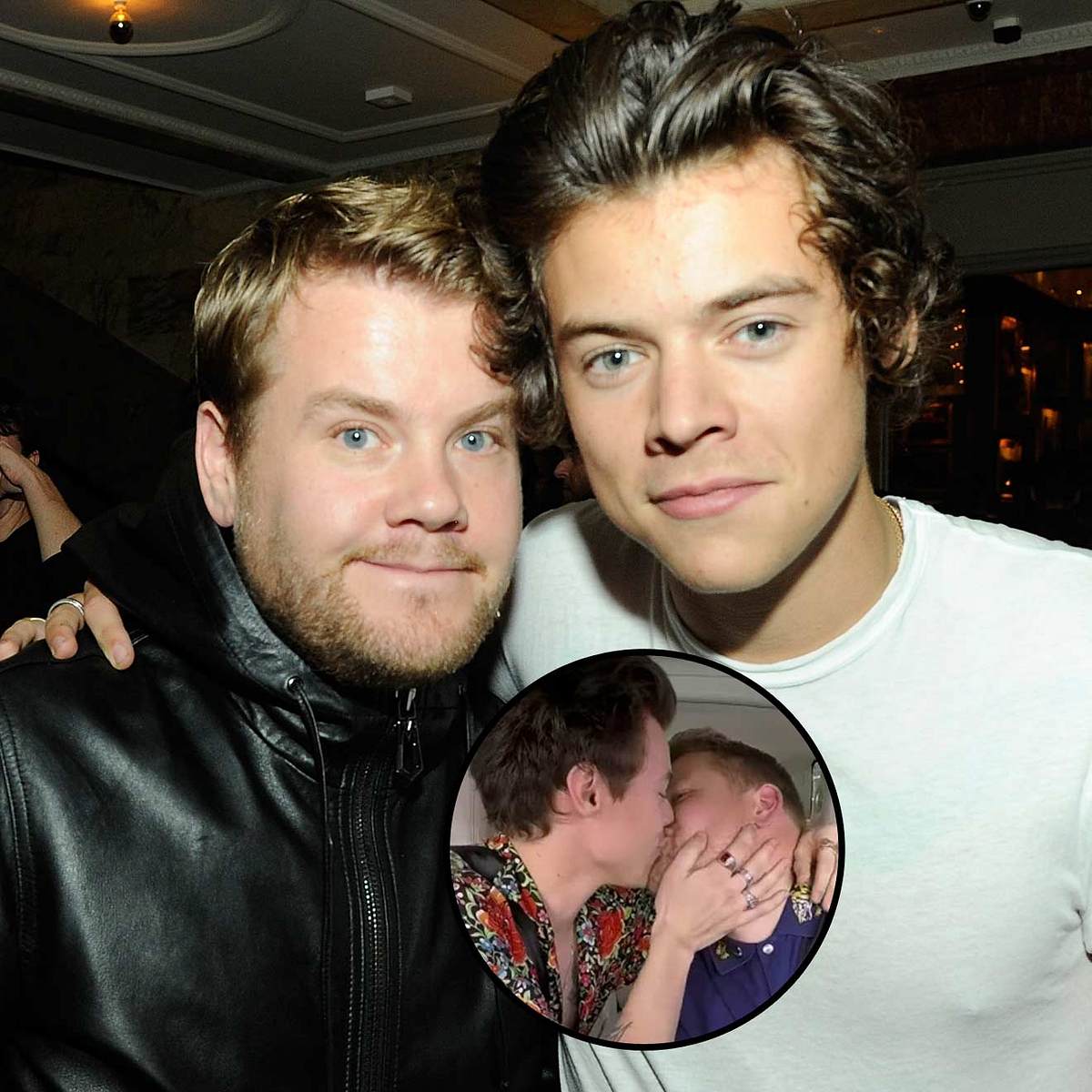 Stars, die ihre BFFs küssen Harry Styles James Corden