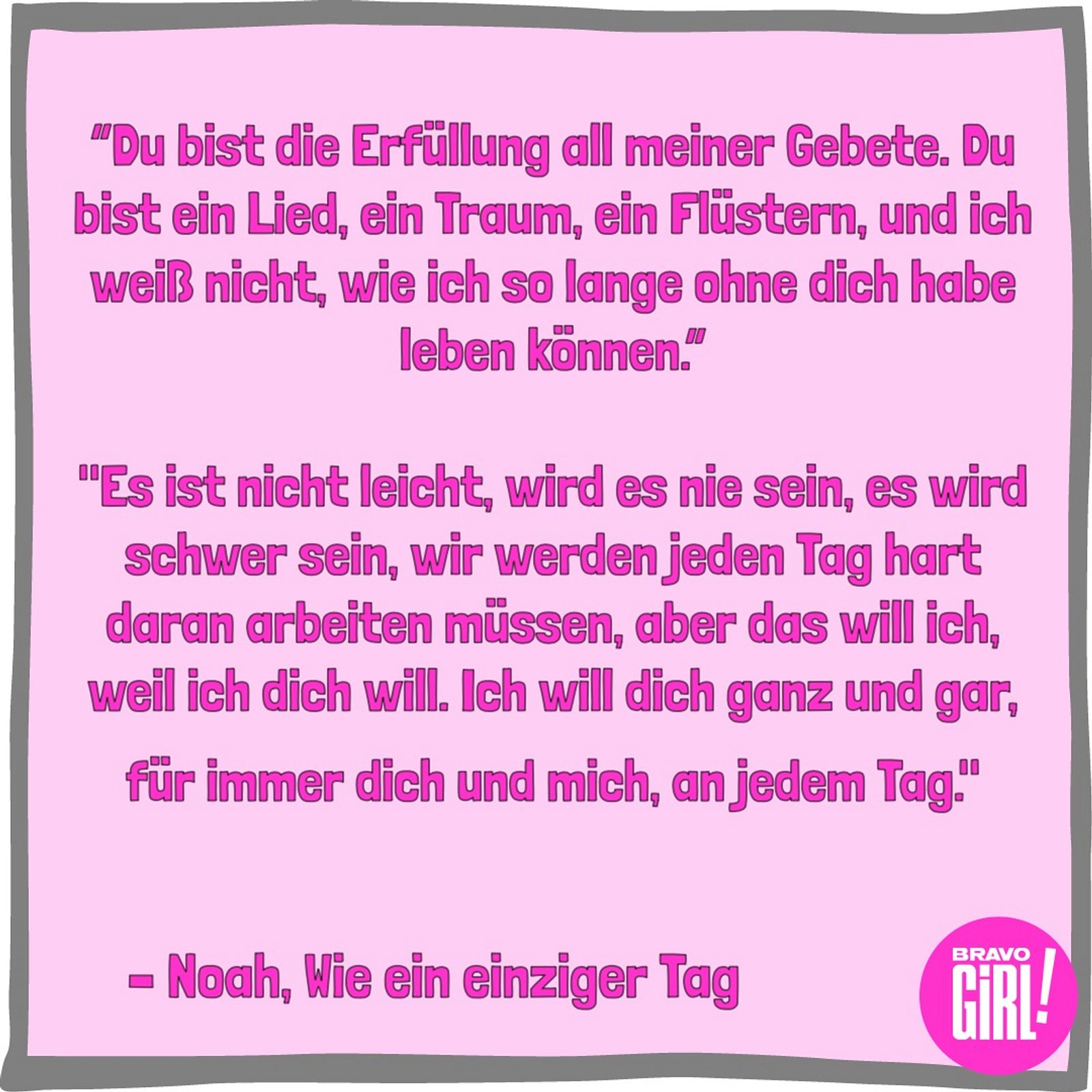 Liebeszitat aus "Wie ein einziger Tag" Die schönsten Liebeszitate aus